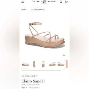 Chinese Laundry Clairo Sandal - Nude SIZE 7